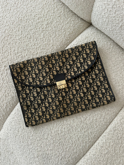 DIOR 30 MONTAIGNE NAVY OBLIQUE JACQUARD CLUTCH