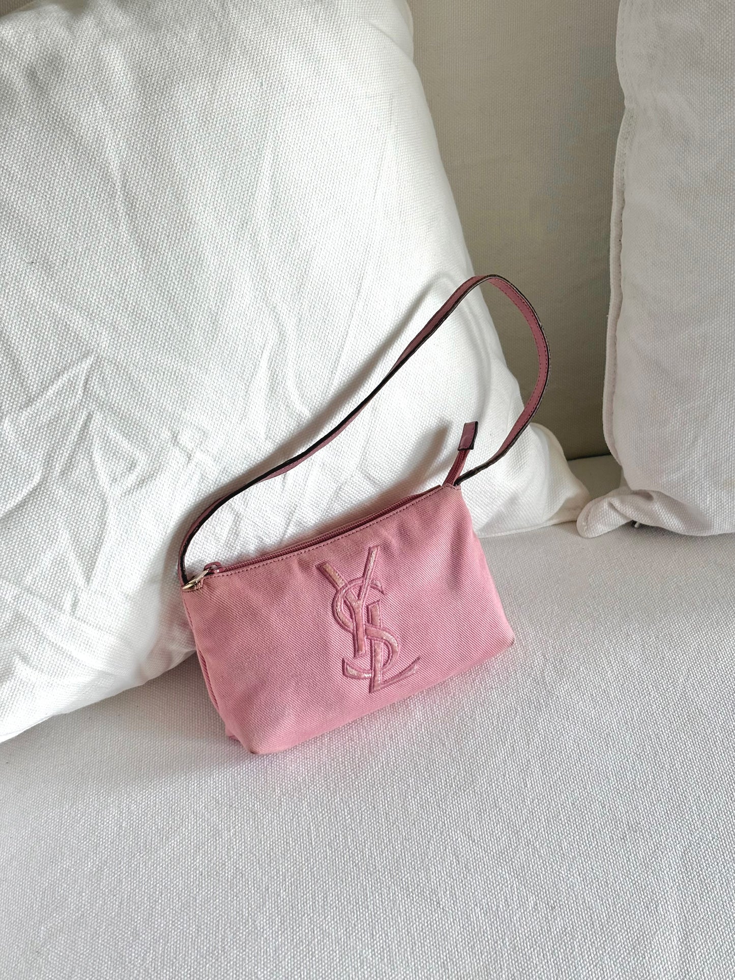 YSL RIVE GAUCHE MINI CANVAS SHOULDER BAG