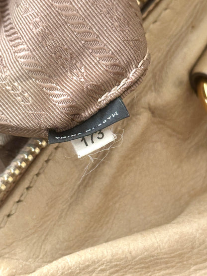 PRADA BEIGE VITELLO LEATHER TOTE BAG