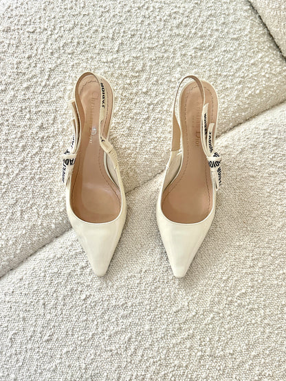 DIOR J’ADIOR PATENT CALFSKIN SLINGBACK HEELS