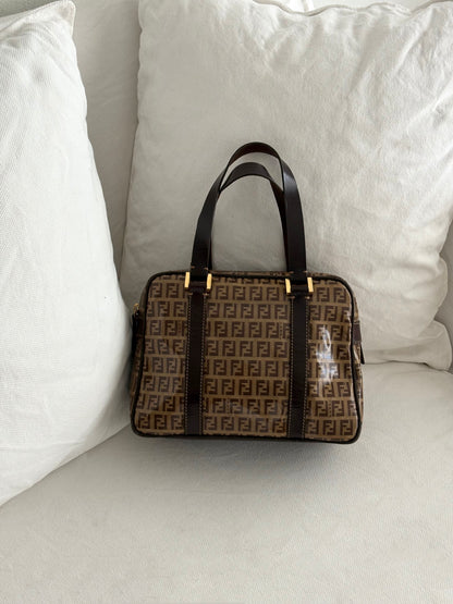 FENDI ZUCCHINO PATENT TOP HANDLE BAG