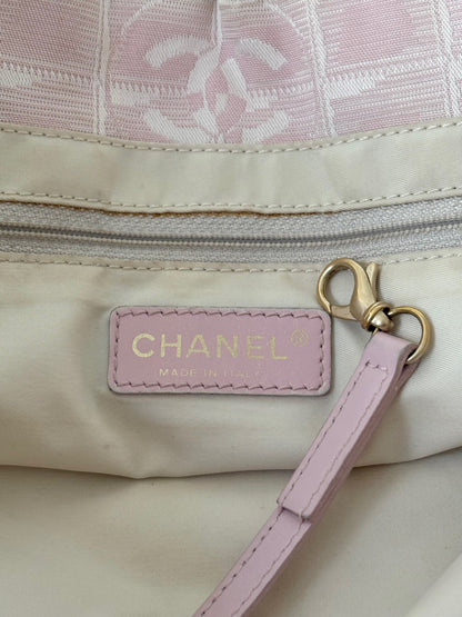 CHANEL PINK TRAVEL LINE NYLON TOTE BAG
