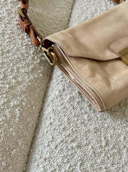 PRADA SOUND LOCK LEATHER SHOULDER BAG