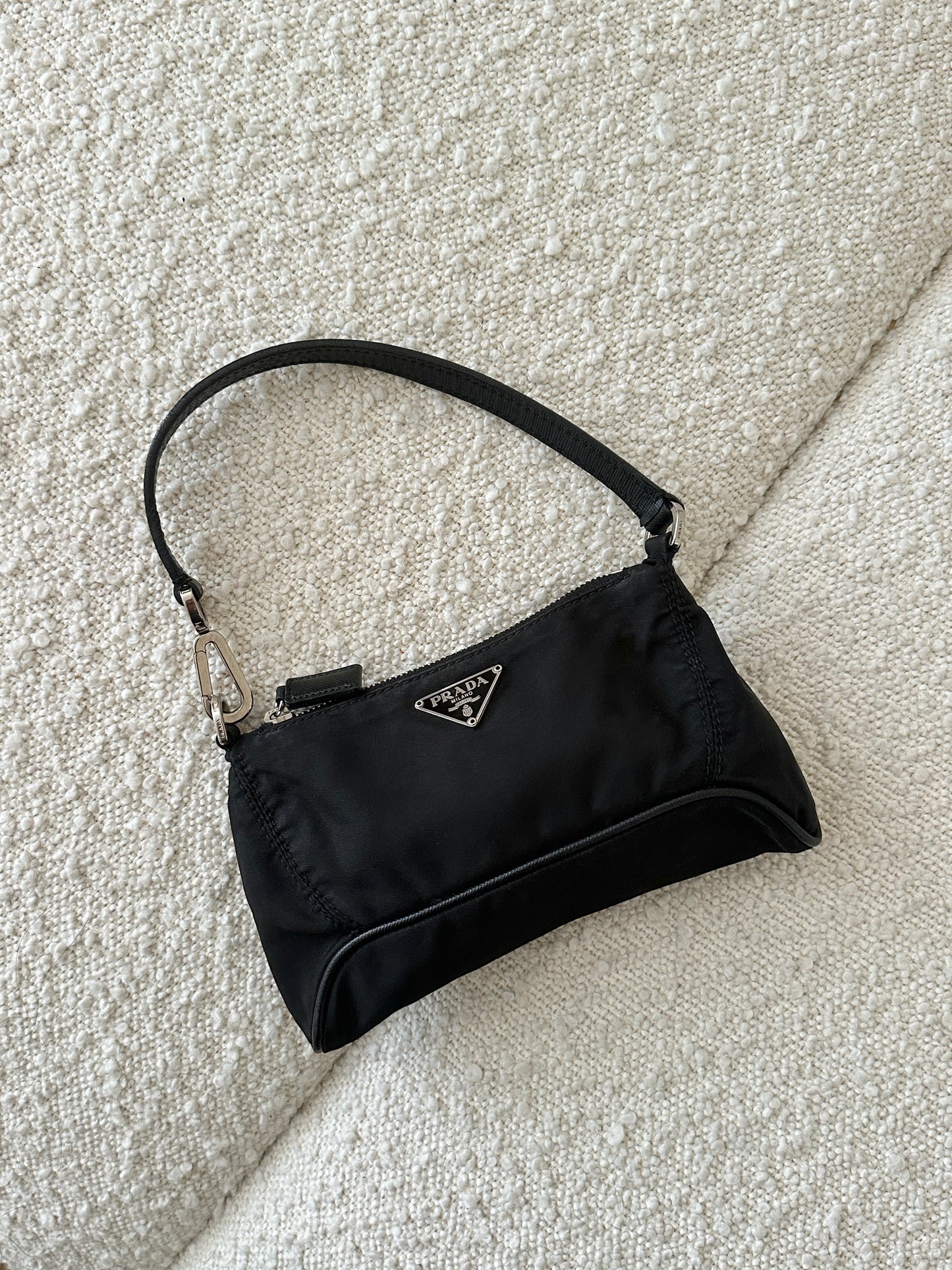 PRADA NYLON MINI CLIP TESSUTO POCHETTE