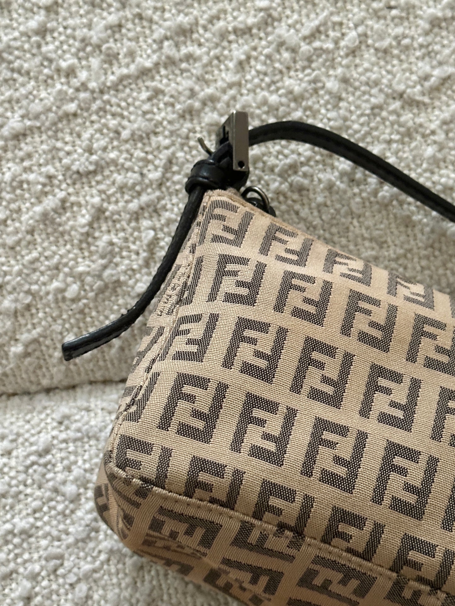 FENDI BEIGE ZUCCA MONOGRAM POCHETTE