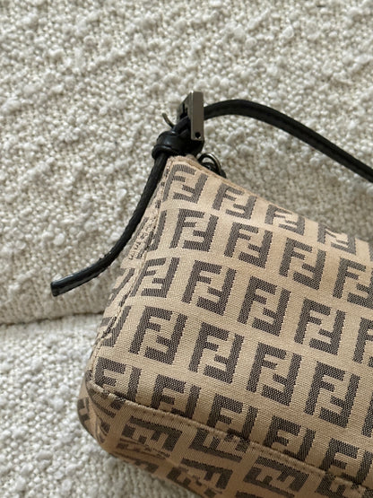 FENDI BEIGE ZUCCA MONOGRAM POCHETTE