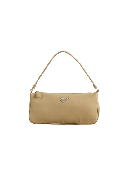 PRADA BEIGE NYLON MINI SHOULDER BAG