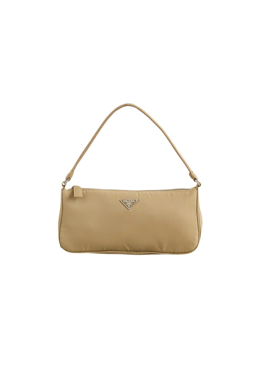 PRADA BEIGE NYLON MINI SHOULDER BAG