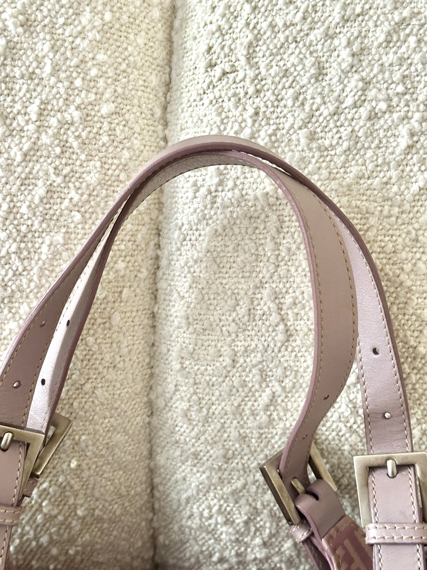 FENDI LILAC ZUCCHINO CANVAS SHOULDER BAG