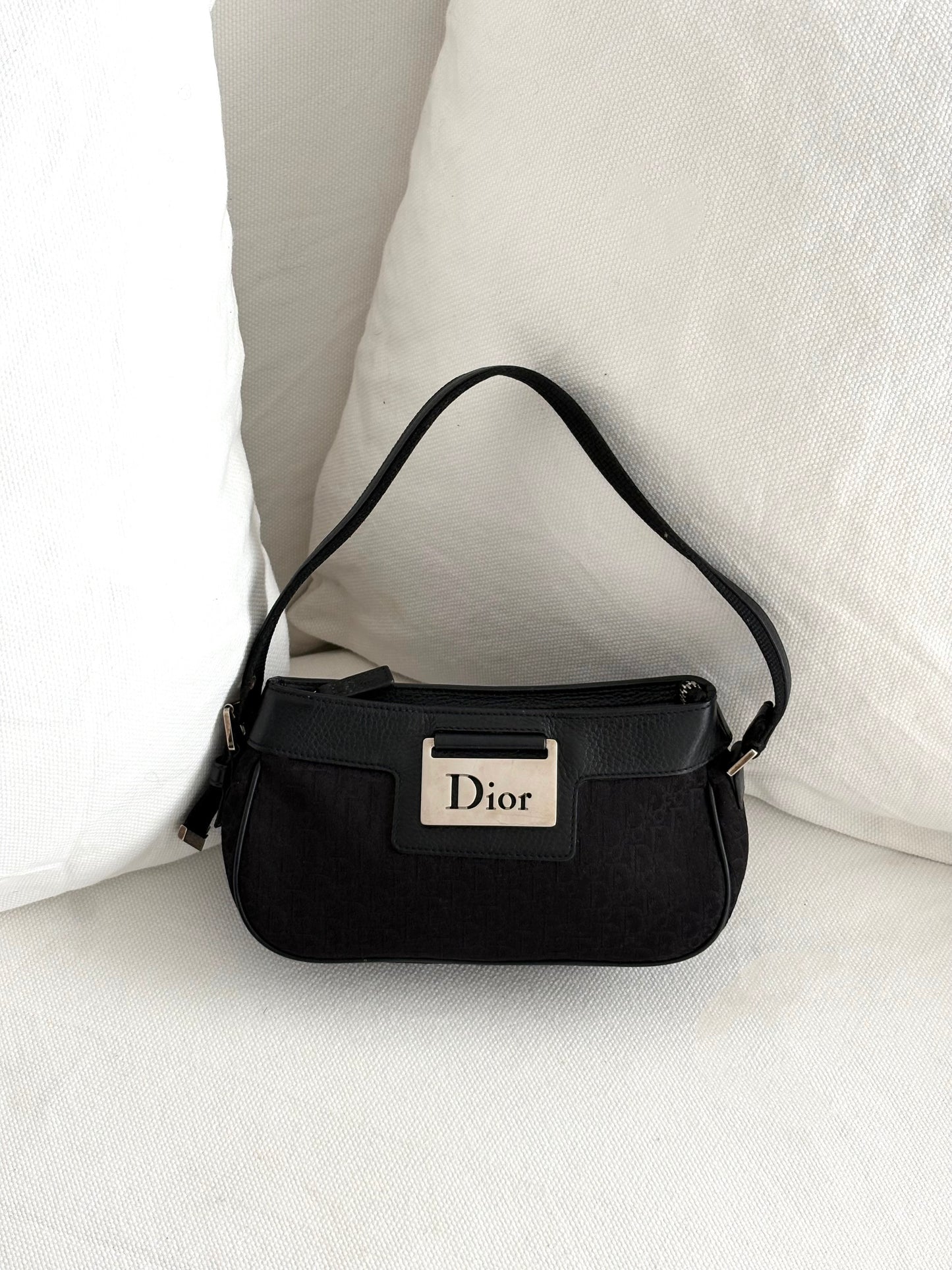 DIOR MONOGRAM CANVAS COLUMBUS SHOULDER BAG