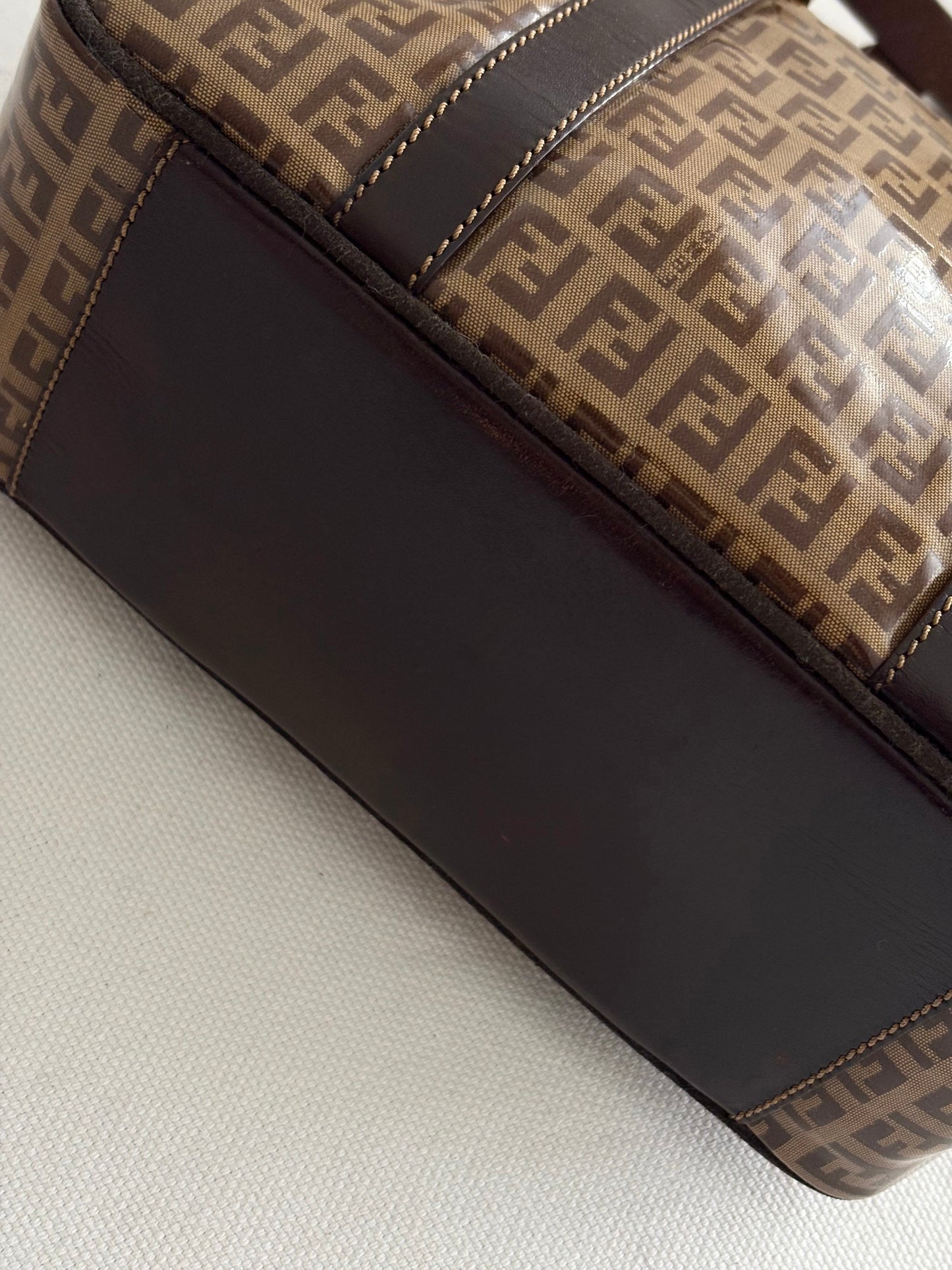 FENDI ZUCCHINO PATENT TOP HANDLE BAG
