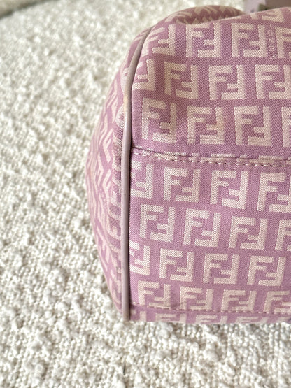 FENDI LILAC ZUCCHINO CANVAS SHOULDER BAG