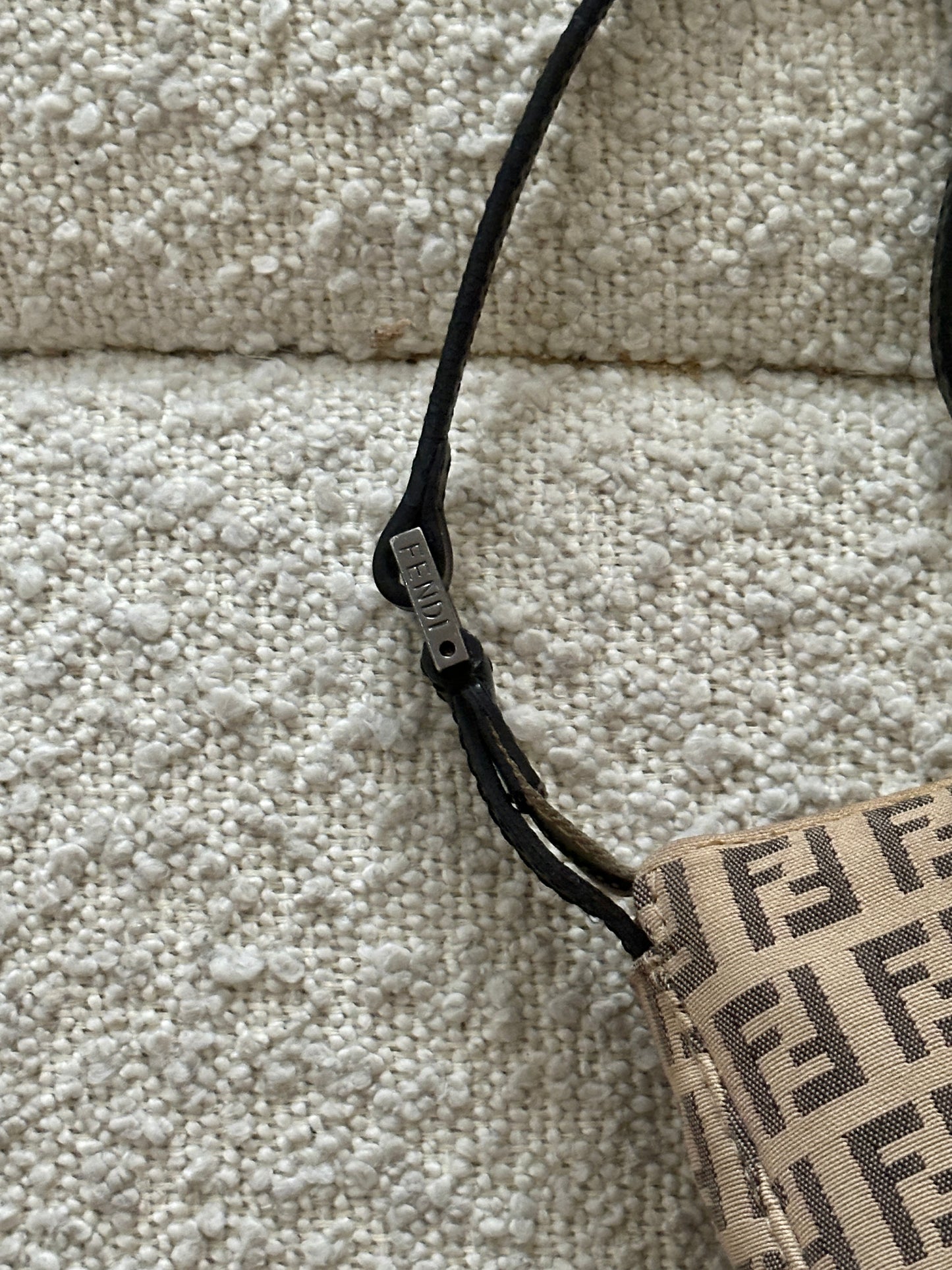 FENDI BEIGE ZUCCA MONOGRAM POCHETTE