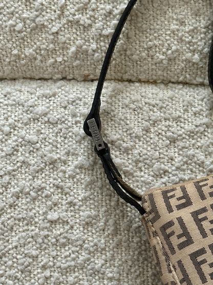 FENDI BEIGE ZUCCA MONOGRAM POCHETTE