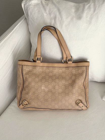 GUCCI PINK LEATHER GUCCISSIMA ABBEY D RING BAG