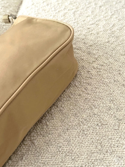 PRADA BEIGE NYLON MINI SHOULDER BAG