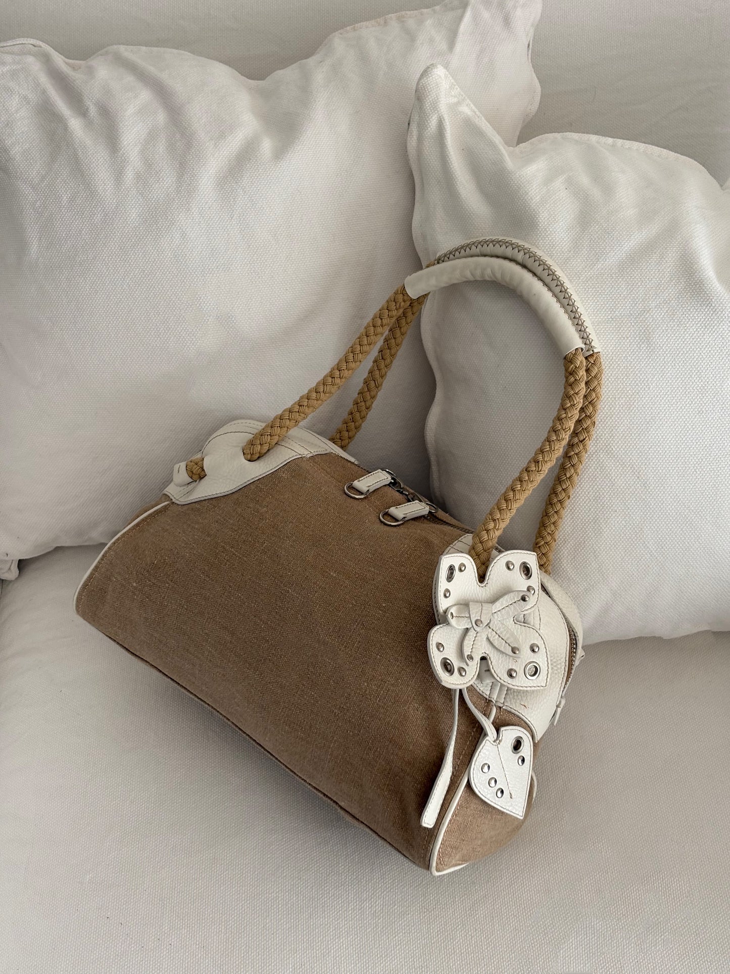 MIU MIU ARCHIVE FLOWER LEATHER SHOULDER BAG