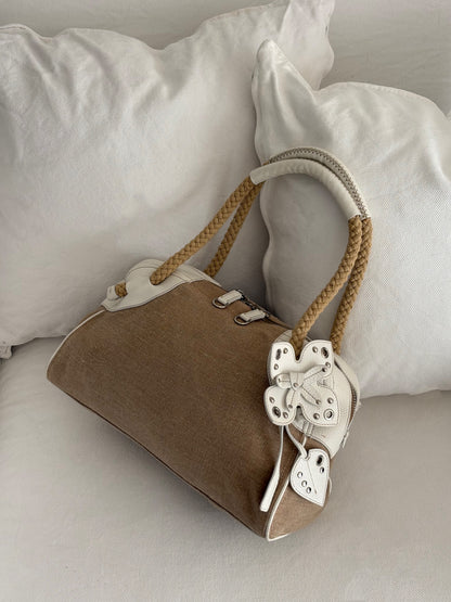 MIU MIU ARCHIVE FLOWER LEATHER SHOULDER BAG