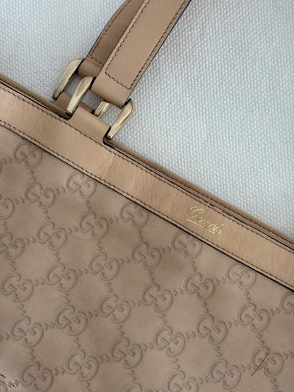 GUCCI PINK LEATHER GUCCISSIMA ABBEY D RING BAG