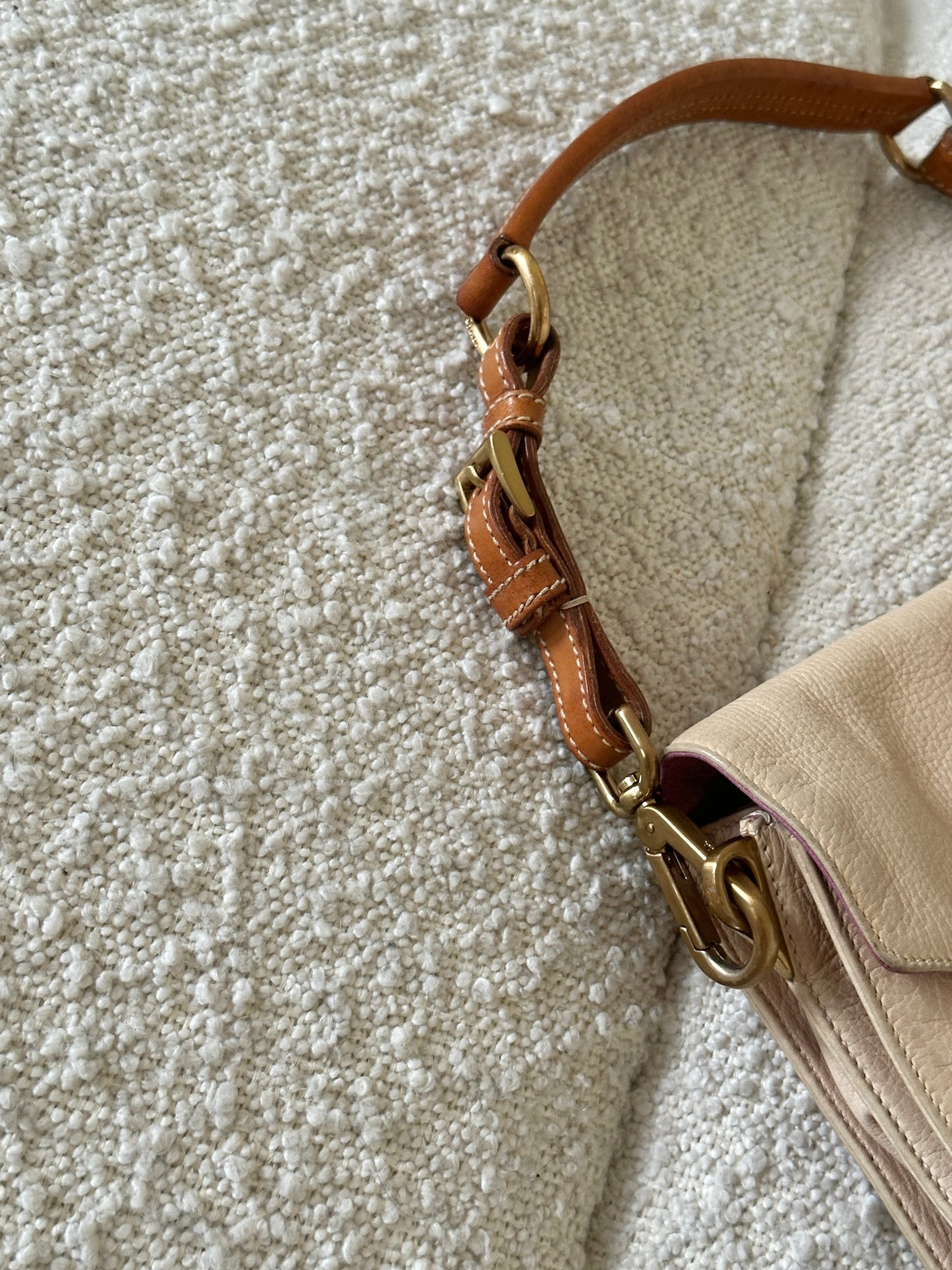 PRADA SOUND LOCK LEATHER SHOULDER BAG