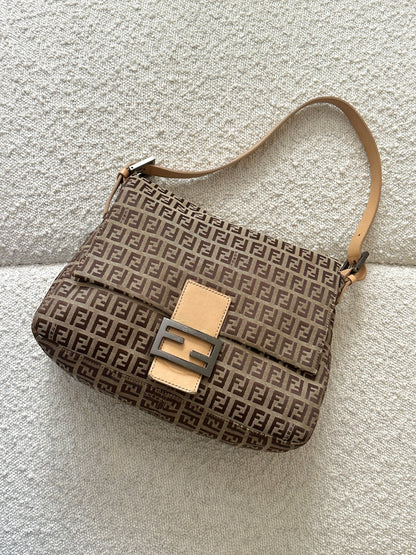 FENDI ZUCCHINO MAMMA BAGUETTE SHOULDER BAG