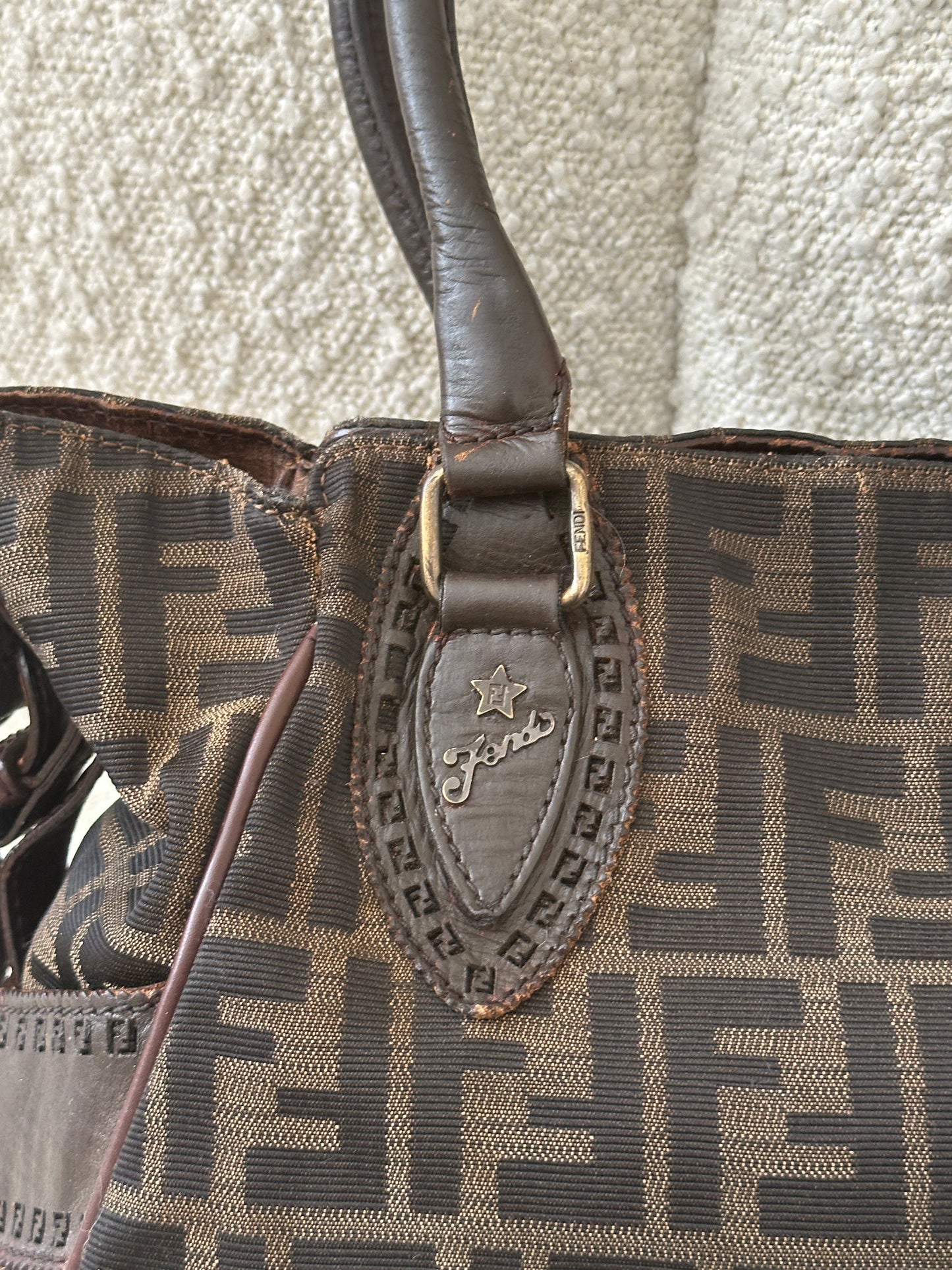 FENDI ETNICO ZUCCA CANVAS TOTE BAG