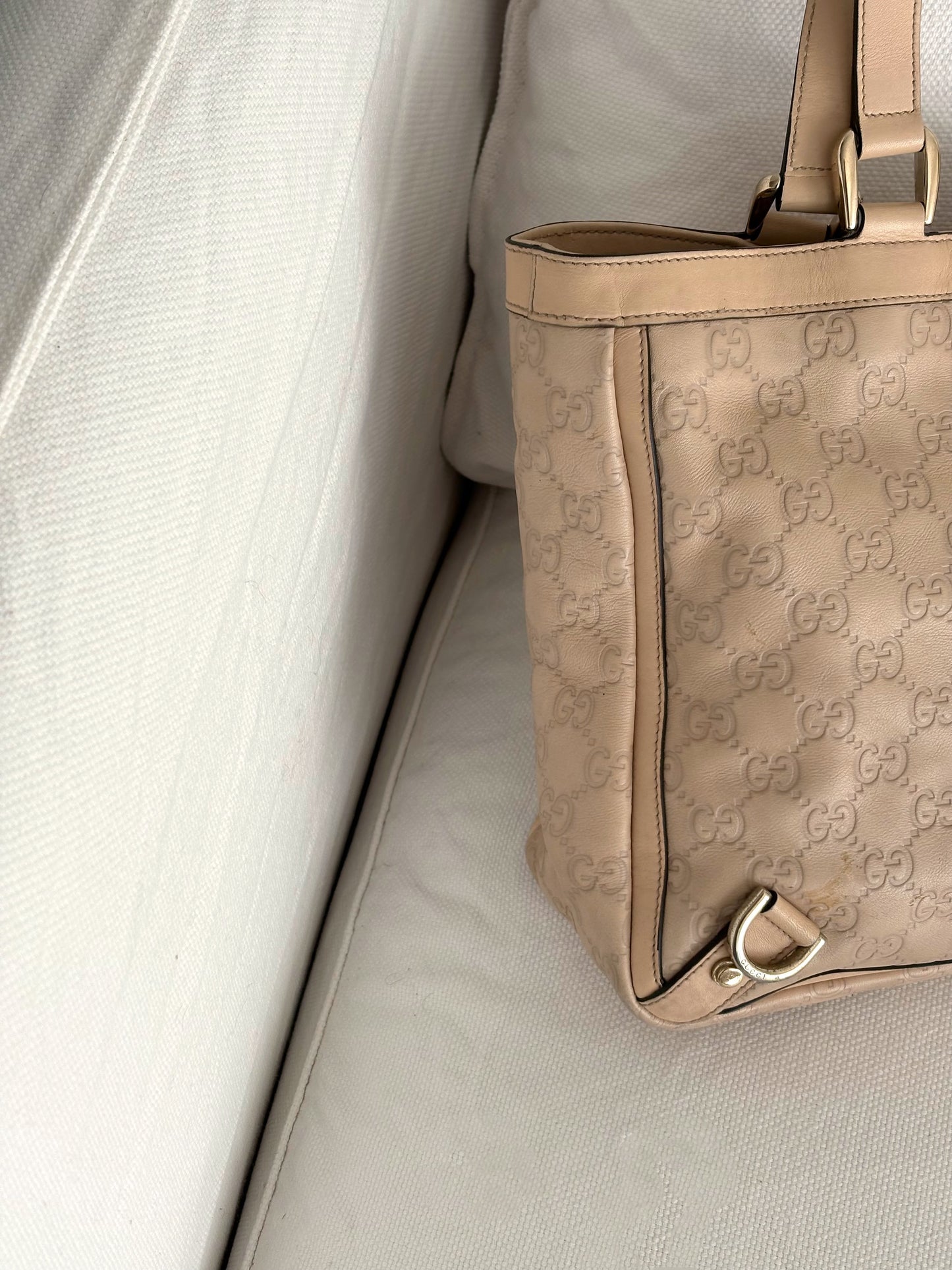 GUCCI PINK LEATHER GUCCISSIMA ABBEY D RING BAG