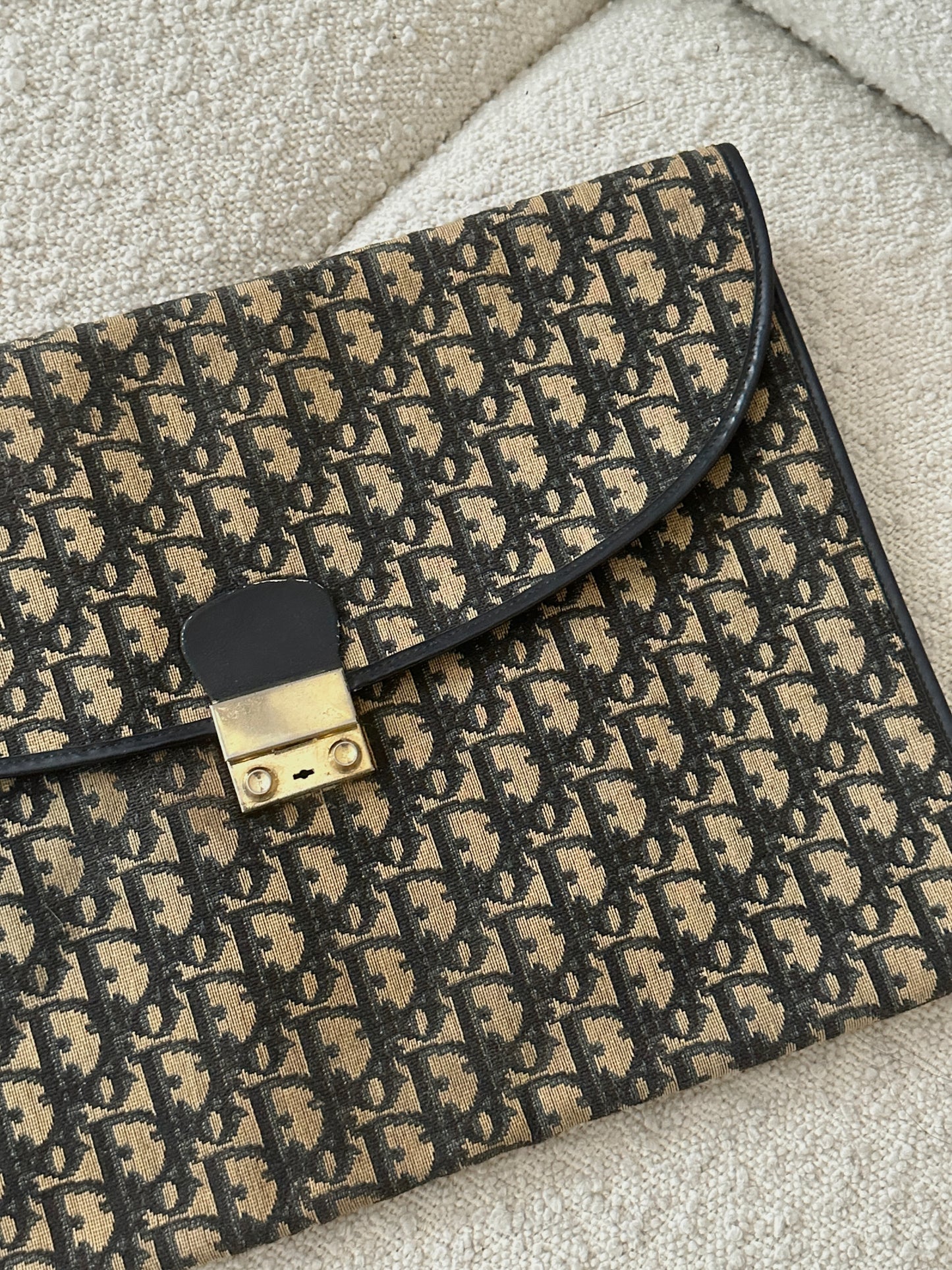 DIOR 30 MONTAIGNE NAVY OBLIQUE JACQUARD CLUTCH