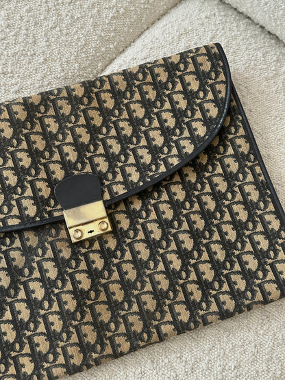 DIOR 30 MONTAIGNE NAVY OBLIQUE JACQUARD CLUTCH