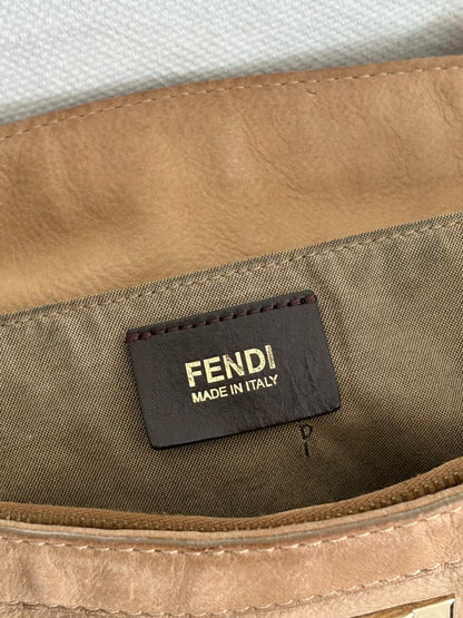 FENDI BORSA CHAIN LEATHER TOTE BAG