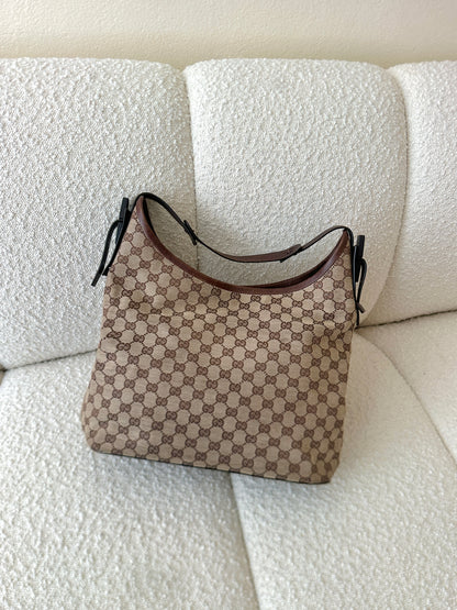 GUCCI MONOGRAM CANVAS HOBO BAG