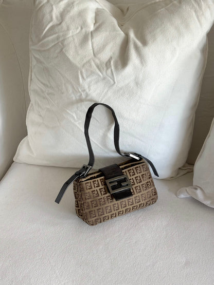 FENDI ZUCCA MINI MAMMA BAGUETTE SHOULDER BAG