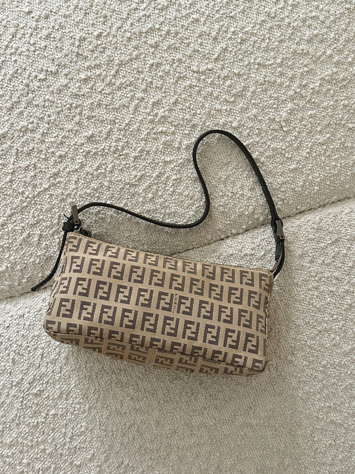 FENDI BEIGE ZUCCA MONOGRAM POCHETTE