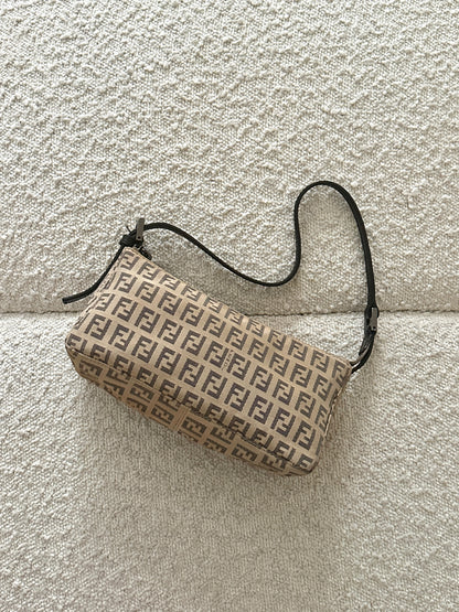 FENDI BEIGE ZUCCA MONOGRAM POCHETTE
