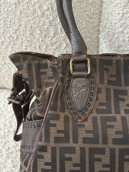 FENDI ETNICO ZUCCA CANVAS TOTE BAG