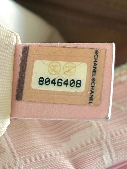 CHANEL PINK TRAVEL LINE NYLON SHOULDER BAG