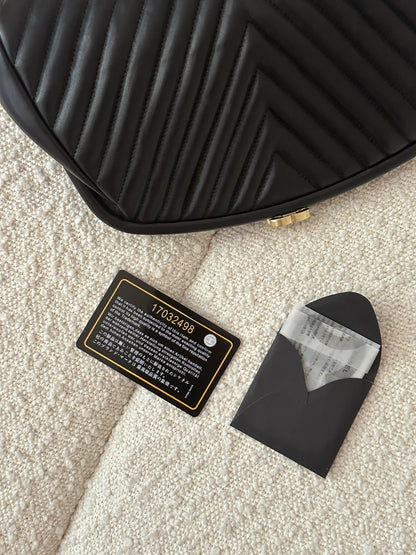 CHANEL LAMBSKIN CHEVRON QUILTED CLUTCH