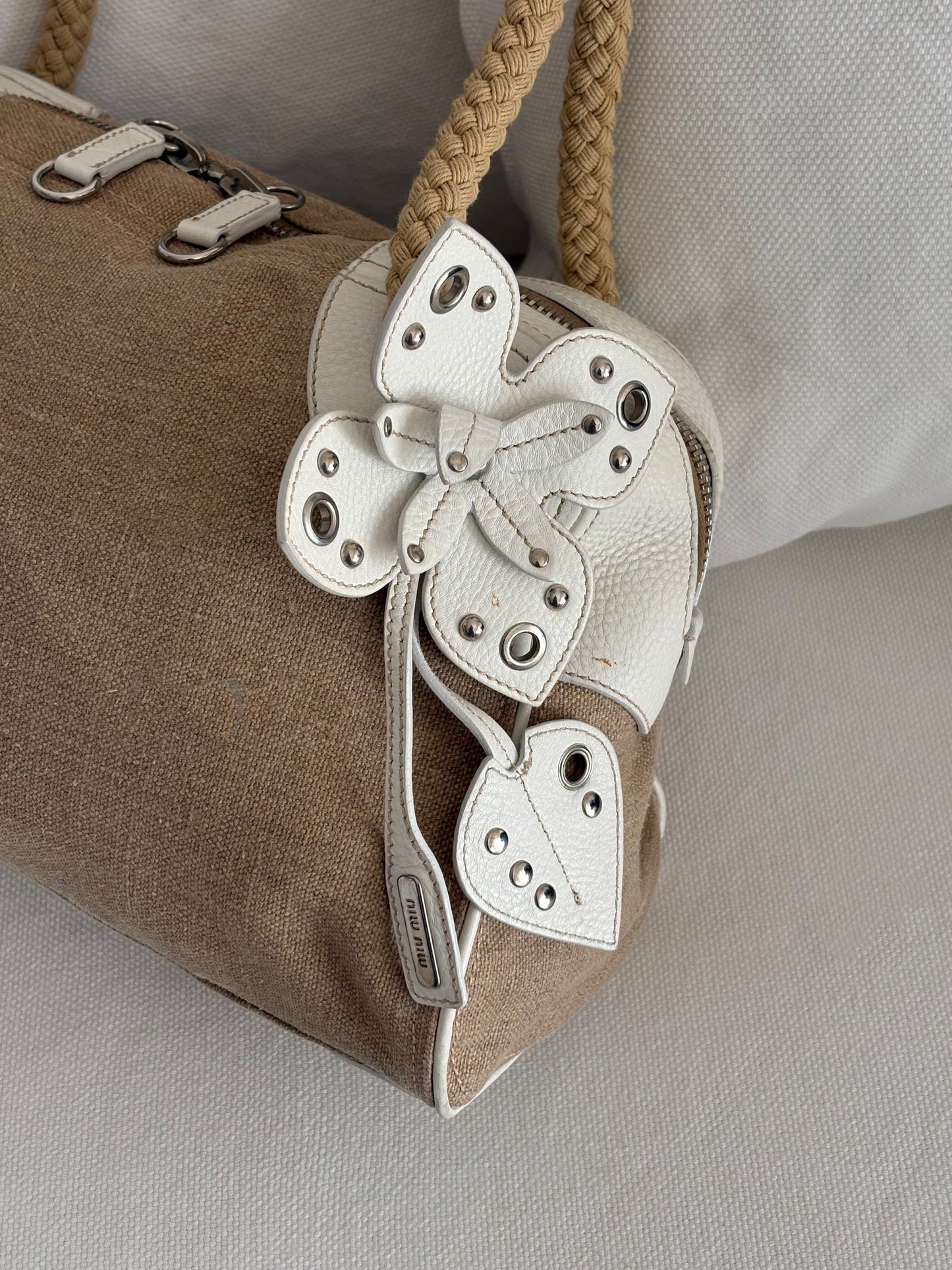 MIU MIU ARCHIVE FLOWER LEATHER SHOULDER BAG
