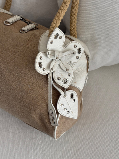 MIU MIU ARCHIVE FLOWER LEATHER SHOULDER BAG
