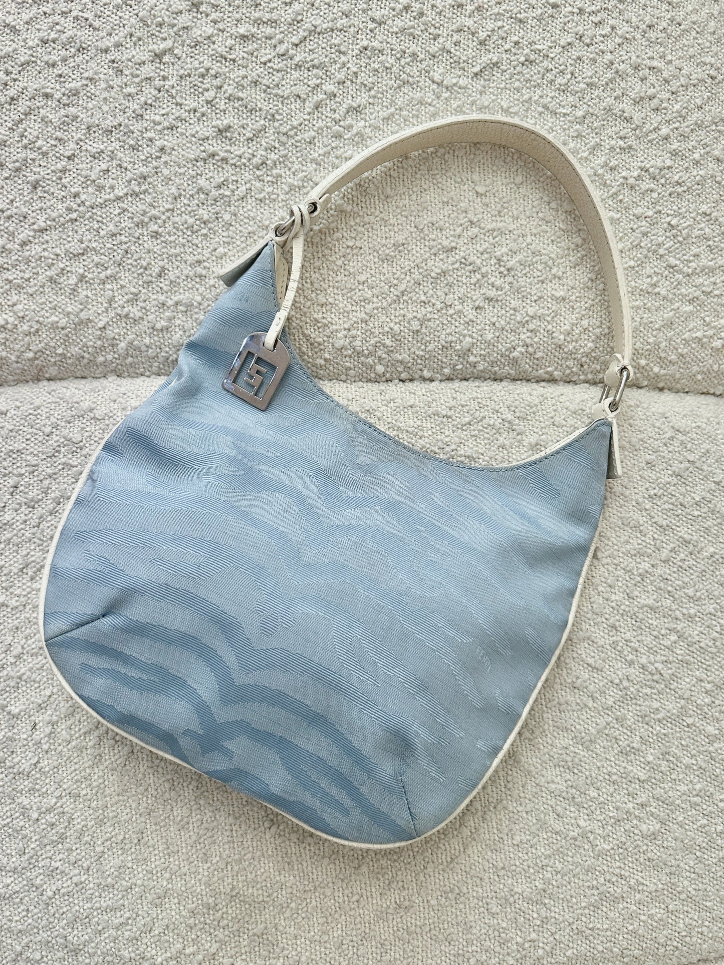 FENDI BABY BLUE OYSTER SHOULDER BAG