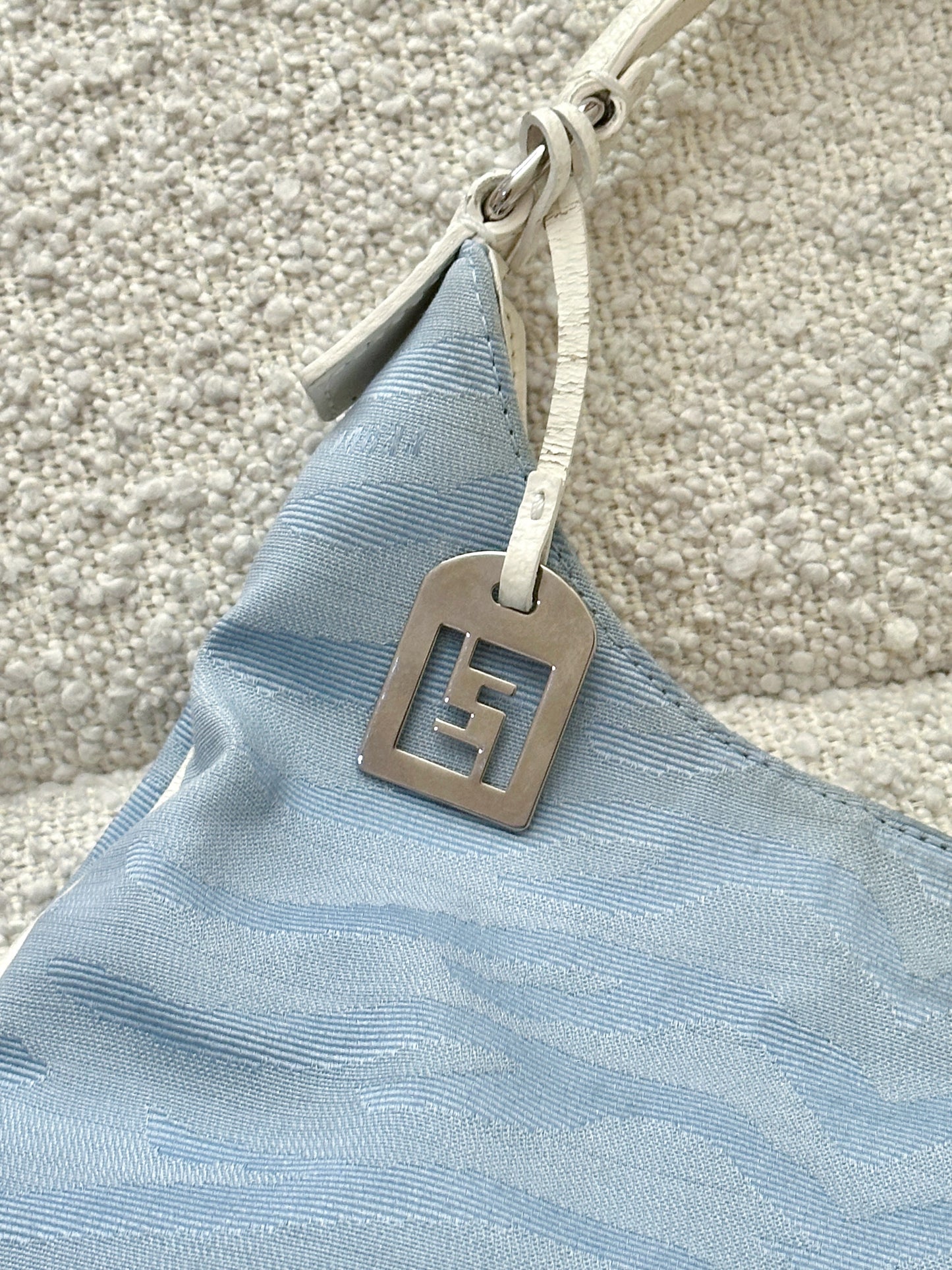 FENDI BABY BLUE OYSTER SHOULDER BAG