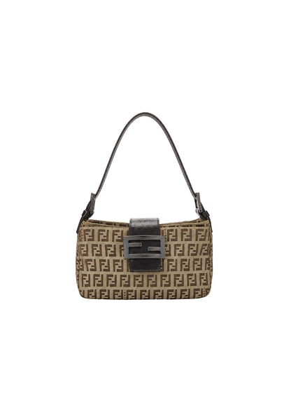 FENDI ZUCCA MINI MAMMA BAGUETTE SHOULDER BAG