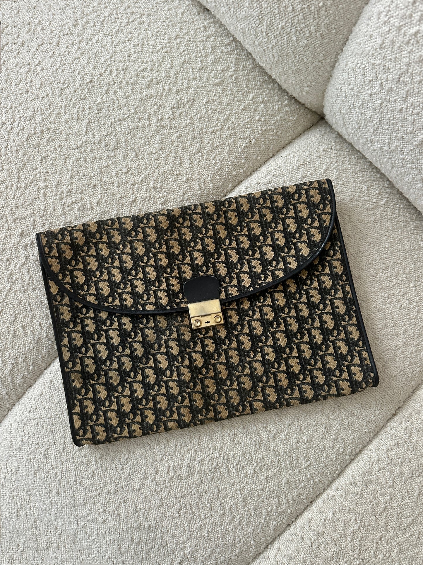 DIOR 30 MONTAIGNE NAVY OBLIQUE JACQUARD CLUTCH