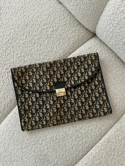 DIOR 30 MONTAIGNE NAVY OBLIQUE JACQUARD CLUTCH