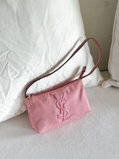YSL RIVE GAUCHE MINI CANVAS SHOULDER BAG