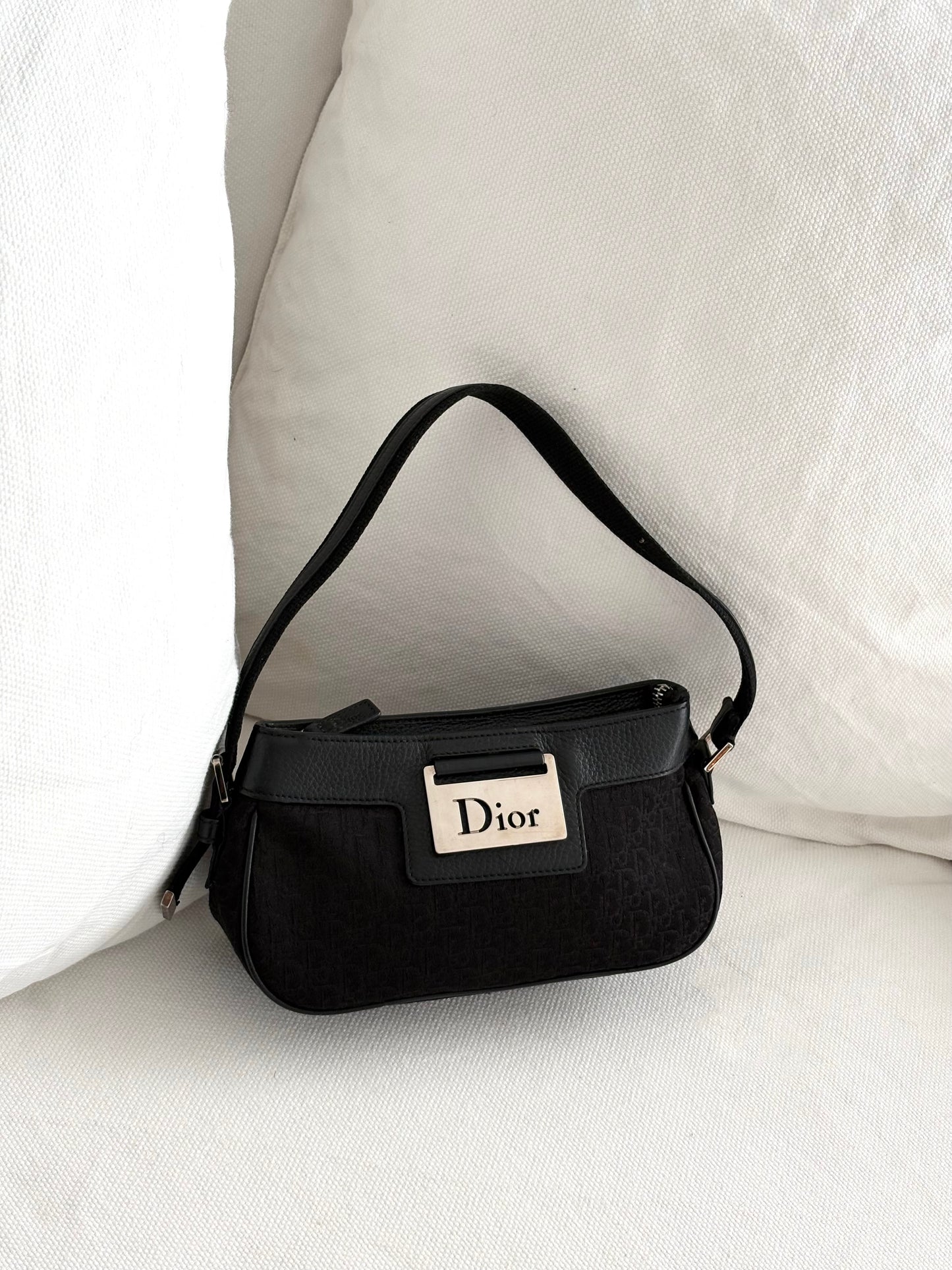 DIOR MONOGRAM CANVAS COLUMBUS SHOULDER BAG