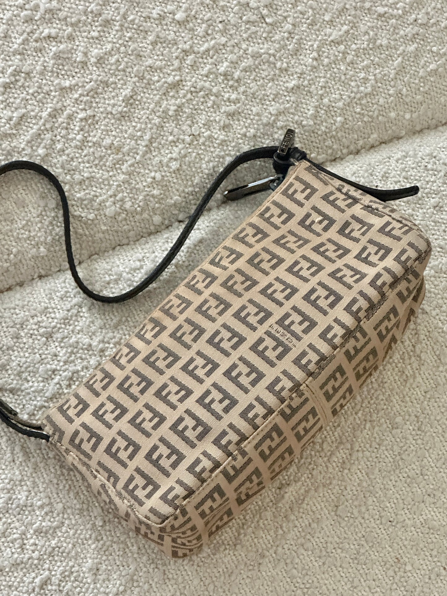 FENDI BEIGE ZUCCA MONOGRAM POCHETTE