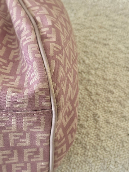 FENDI LILAC ZUCCHINO CANVAS SHOULDER BAG