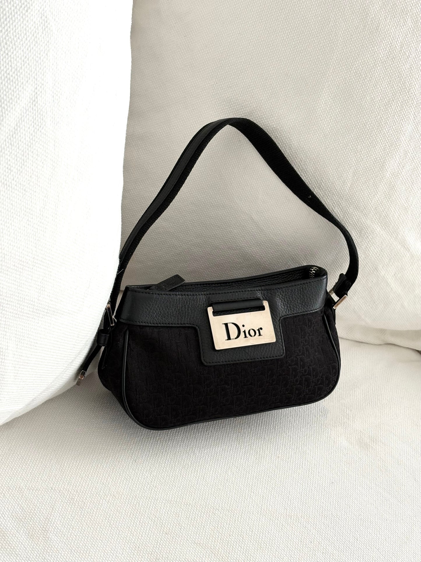 DIOR MONOGRAM CANVAS COLUMBUS SHOULDER BAG