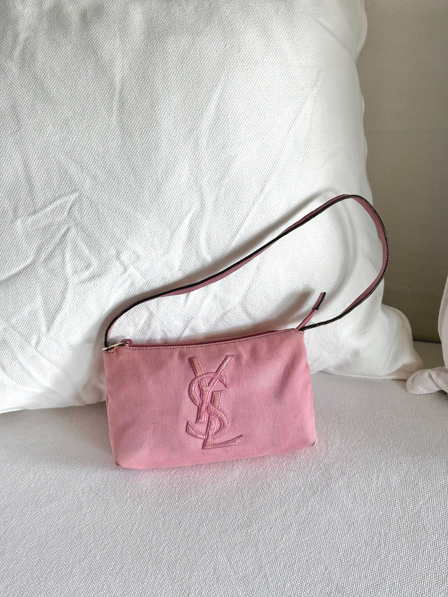 YSL RIVE GAUCHE MINI CANVAS SHOULDER BAG